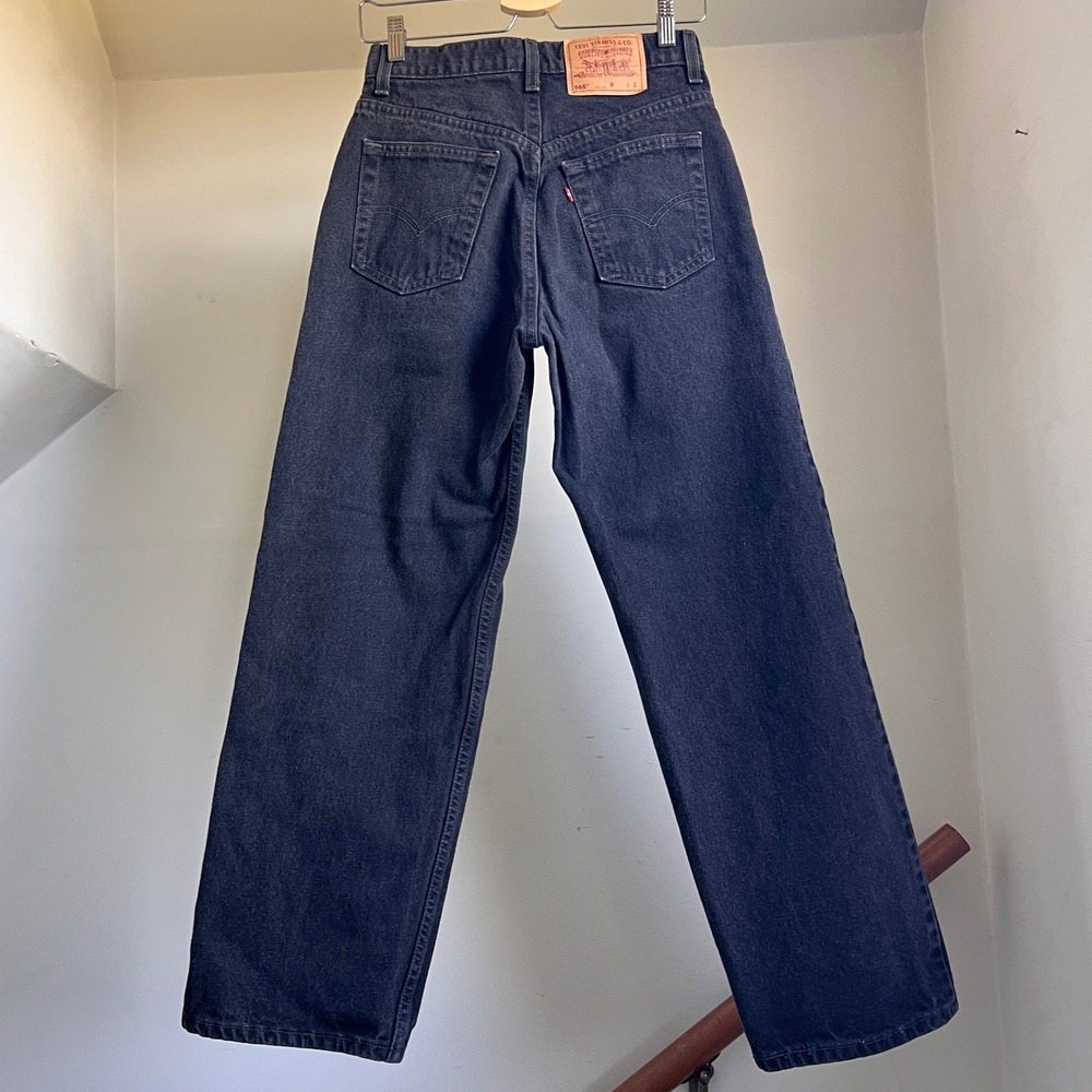 Vintage Levi's 565 Wide Leg Jeans Size 28 Black High Rise‎ Baggy Made In USA 90s